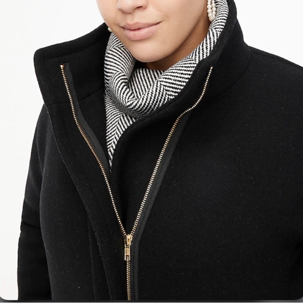 J. Crew Black Wool Blend City Coat